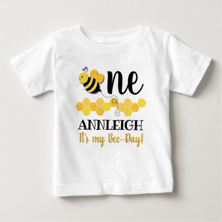 Honey Bee-day First Birthday Baby T-shirt