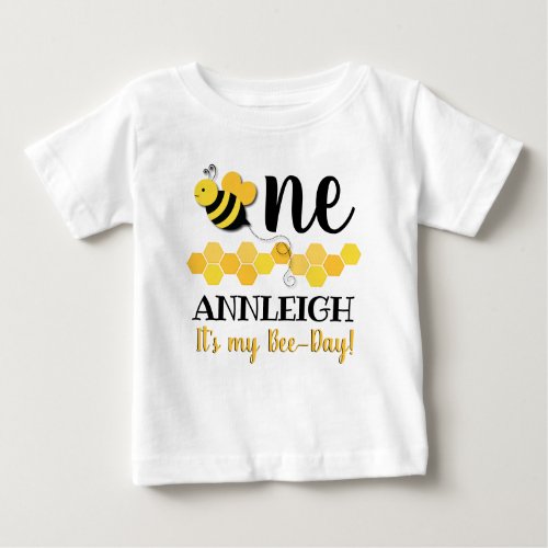 Honey Bee_Day First Birthday Baby T_Shirt