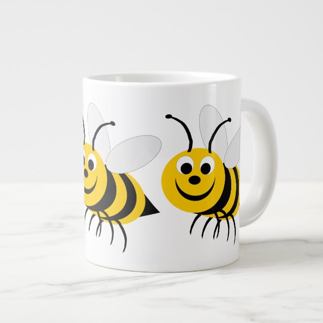 Honey Bee Design Large Coffee Mug (Front Right)
