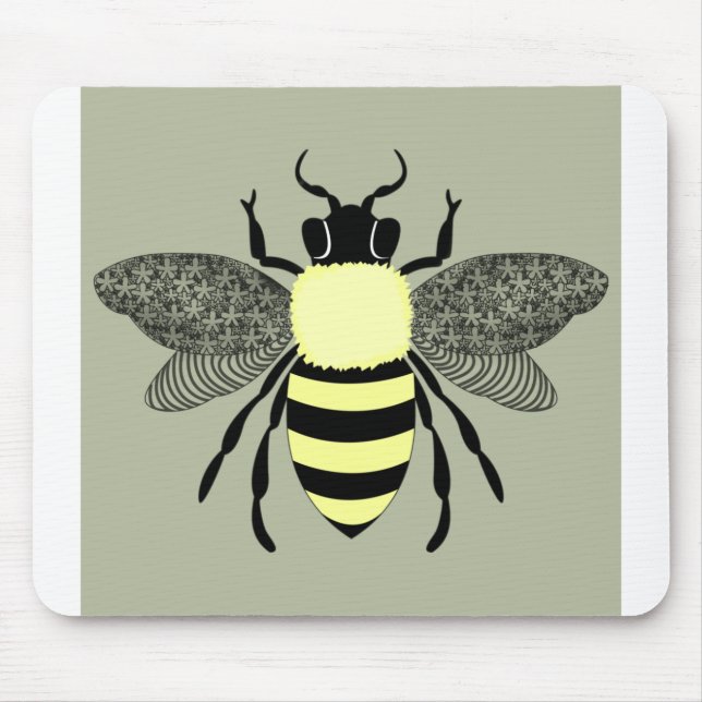 Honey Bee Design Mouse Pad (Front)