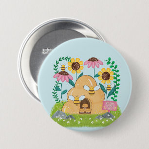 Honey Bee Family Button