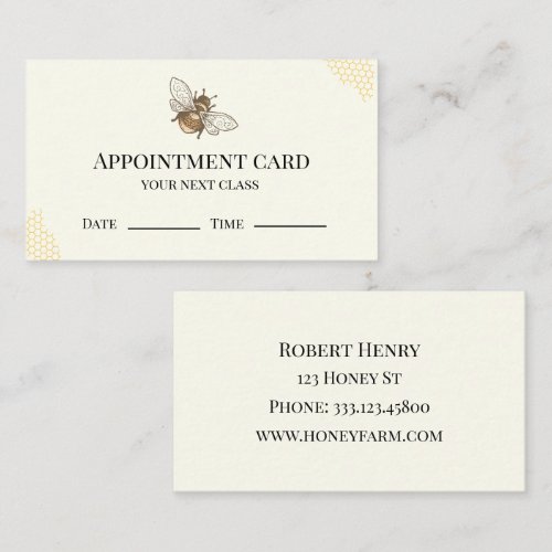 Honey Bee farm  Appointment Card