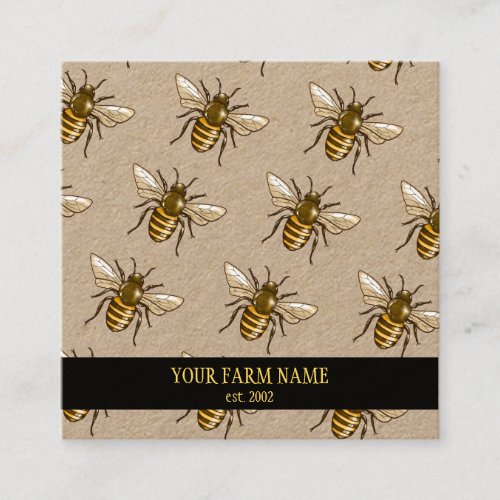 Honey Bee Farm Beekeeper Apiarist Honeybees Square Business Card