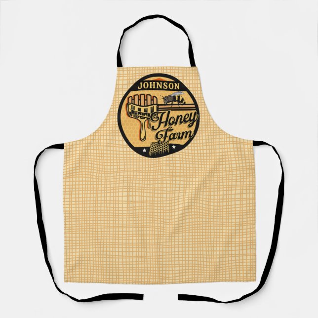 Honey Bee Farm Personalized NAME Sweet Beehive Apron (Front)