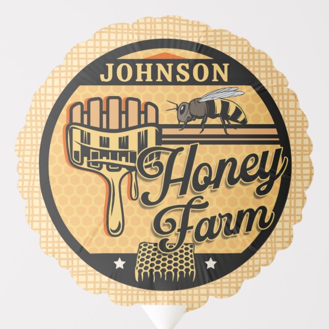 Honey Bee Farm Personalized NAME Sweet Beehive Balloon (Front)