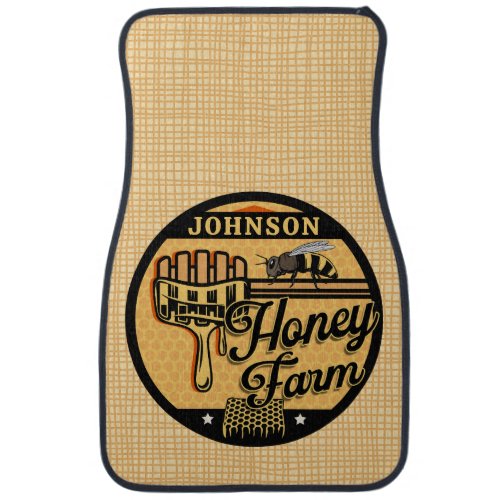 Honey Bee Farm Personalized NAME Sweet Beehive Car Floor Mat