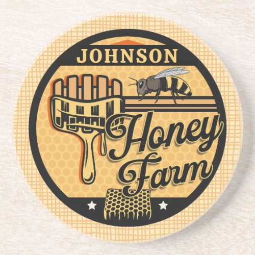 Honey Bee Farm Personalized NAME Sweet Beehive Coaster