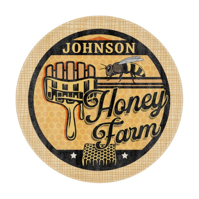 Honey Bee Farm Personalized NAME Sweet Beehive Cutting Board (Front)