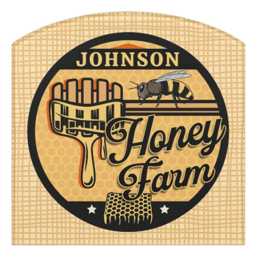Honey Bee Farm Personalized NAME Sweet Beehive Door Sign
