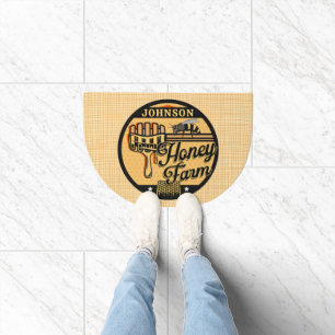 Honey Bee Farm Personalized NAME Sweet Beehive Doormat