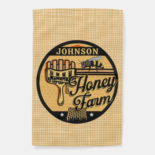 Honey Bee Farm Personalized NAME Sweet Beehive Garden Flag (Front)