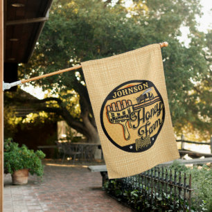 Honey Bee Farm Personalized NAME Sweet Beehive House Flag