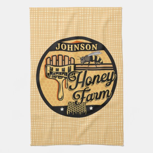 Honey Bee Farm Personalized NAME Sweet Beehive Kitchen Towel