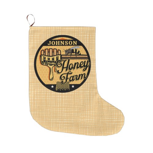 Honey Bee Farm Personalized NAME Sweet Beehive Large Christmas Stocking