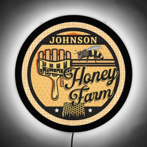 Honey Bee Farm Personalized NAME Sweet Beehive LED Sign