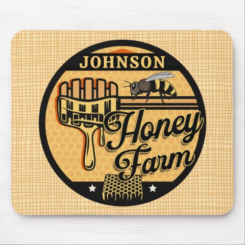 Honey Bee Farm Personalized NAME Sweet Beehive Mouse Pad