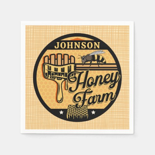 Honey Bee Farm Personalized NAME Sweet Beehive Napkins