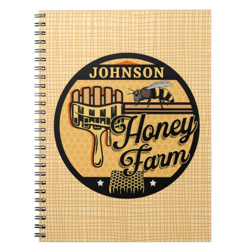 Honey Bee Farm Personalized NAME Sweet Beehive Notebook
