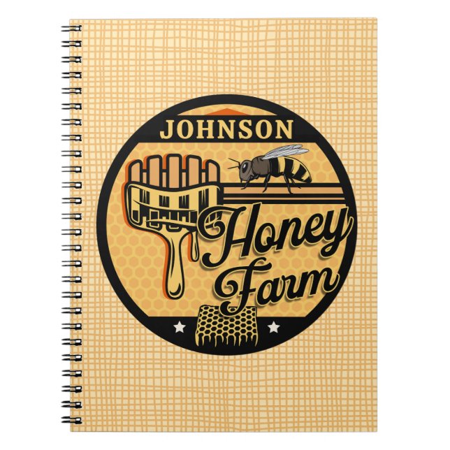Honey Bee Farm Personalized NAME Sweet Beehive Notebook (Front)