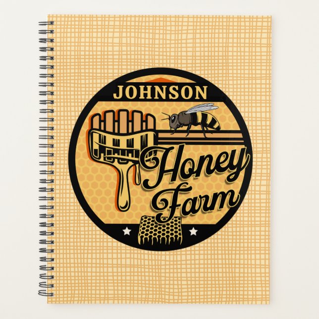 Honey Bee Farm Personalized NAME Sweet Beehive Planner (Front)