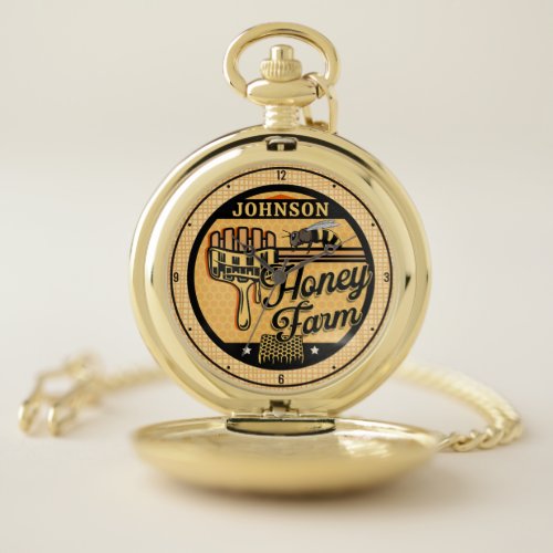 Honey Bee Farm Personalized NAME Sweet Beehive Pocket Watch