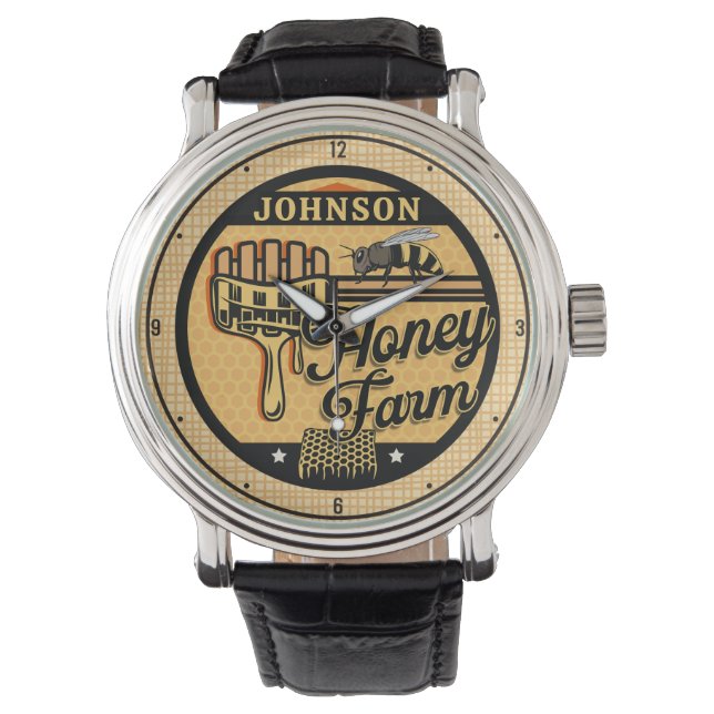 Honey Bee Farm Personalized NAME Sweet Beehive Watch (Front)