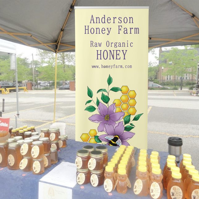 Honey Bee Farm Yellow Lavender  Retractable Banner (Creator Uploaded)
