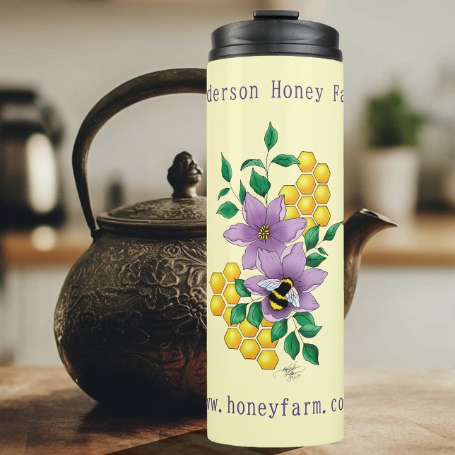 Honey Bee Farm Yellow Lavender Thermal Tumbler (Creator Uploaded)