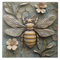 Honey Bee Faux Relief Ceramic– Nature-Inspired