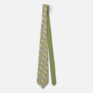 Honey bee feeding on anthemis flower neck tie