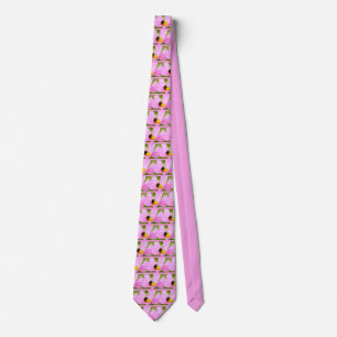 Honey bee feeding on cosmos flower neck tie