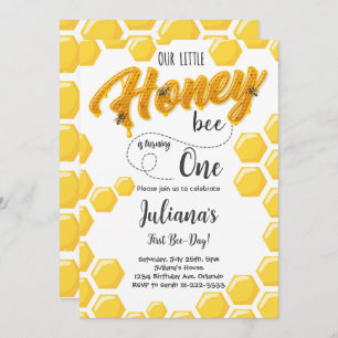 Honey Bee First Bee-Day Birthday Invitation