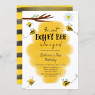 Honey Bee First Birthday Invitation