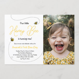 Honey Bee First Birthday Invitation