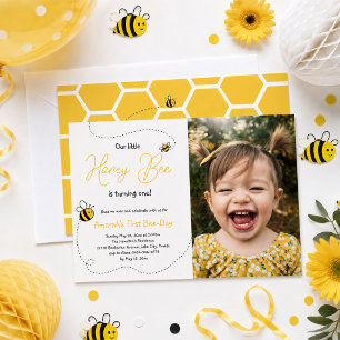 Honey Bee First Birthday Invitation