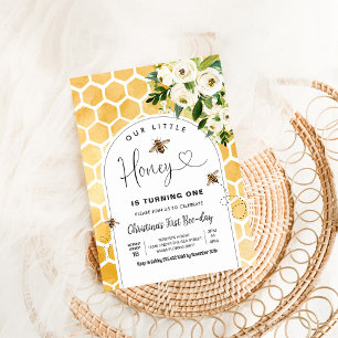 Honey Bee First Birthday Invitation