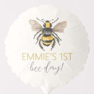 Honey Bee First Birthday Paper Plates Balloon