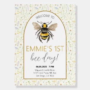Honey Bee First Birthday Welcome Sign