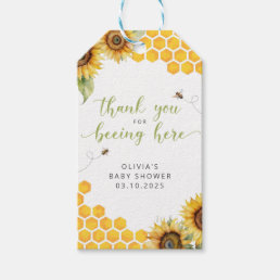 Honey Bee Floral Baby Shower Thank You Gift Tags