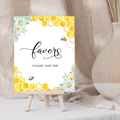 Honey Bee Floral Favors Sign