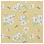 Honey Bee Floral Gold Fabric