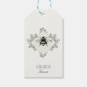 Honey Bee Floral Logo Skincare Products Gift Tags