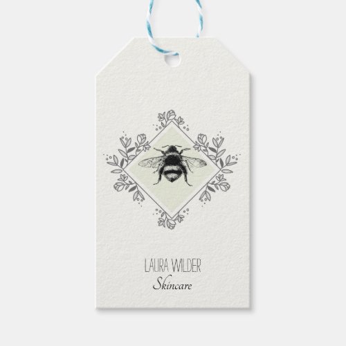 Honey Bee Floral Logo Skincare Products Gift Tags