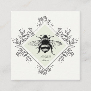 Honey Bee Floral Logo Skincare Products Square Business Card