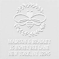 Honey Bee Floral Wreath Personalized Address