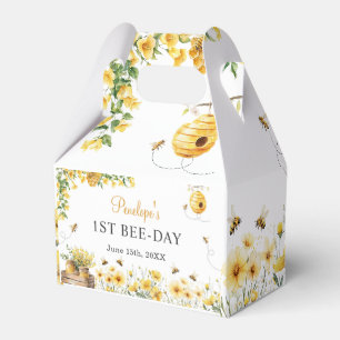 Honey Bee Flower Birthday Baby Shower Favor Boxes