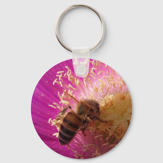 Honey Bee Flower Keychain (Front)