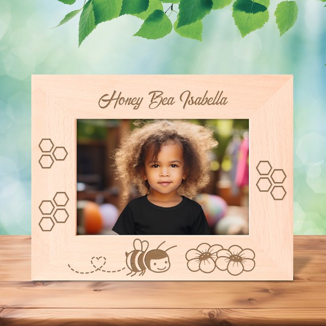 Honey Bee Flowers 7x5 Engraved Frames (Creator Uploaded)