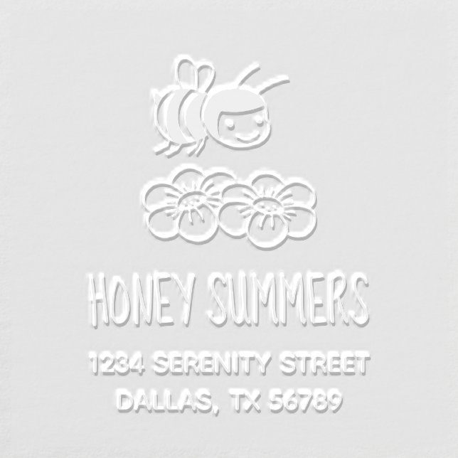 Honey Bee Flowers Address Embosser (Design)