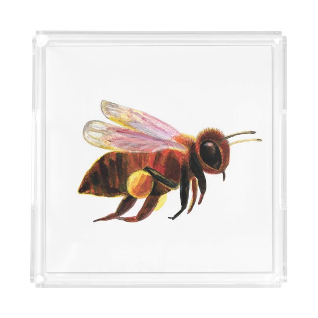 Honey Bee Flying   Acrylic Tray (Front)